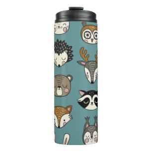Garrafa Térmica Padrões de Vintagem de Animais da Floresta