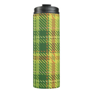 Garrafa Térmica Padrões DE XADREZES CELTICAS VERDES E LARANJAS IRL