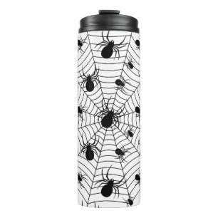 Garrafa Térmica Padrões negros de aranhas brancas teias