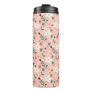 Garrafa Térmica Página inicial do padrão floral Elegante