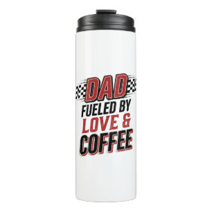 Garrafa Térmica Pai Alimentado por Amor e Café Design de Camisa de