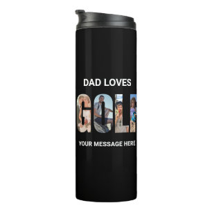 Garrafa Térmica Pai ama o golfe 4 fotos personalizadas