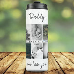 Garrafa Térmica Pai com Crianças e Colagem de Fotos de Pai Familia<br><div class="desc">Pai com Crianças e Pai da Família Colagem de Fotos Térmica Tumbler. Colagem de 6 fotos, nome do pai com uma doce mensagem em um roteiro de tendências e nomes de crianças que sobrepõem as fotos. Adicione suas 6 fotos favoritas da família. Bela manutenção e presente de aniversário, Dia do...</div>