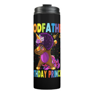 Garrafa Térmica Pai do Deus Afro Unicórnio Dabbing do Aniversário