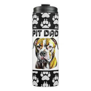 Garrafa Térmica Pai Pit Bull   Amantes de Cachorros 