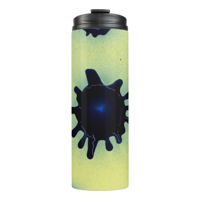 Garrafa Térmica Paint Splatter em Azul (Frente)