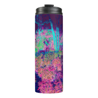 Garrafa Térmica Paisagem Impressionista Roxa e Rosa Quente