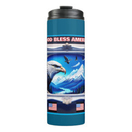 Garrafa Térmica Paisagem Patriótica Com Montanha Balda de Águia