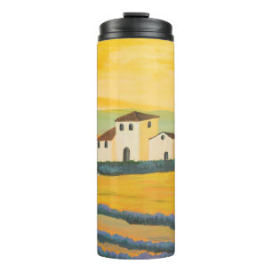 Garrafa Térmica Paisagem tucana, pintor privado, pintura acrílica