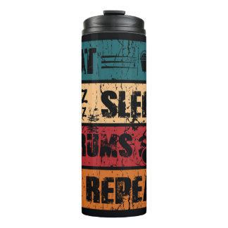 Garrafa Térmica Paixão de tambor: ilustração de design de camiseta