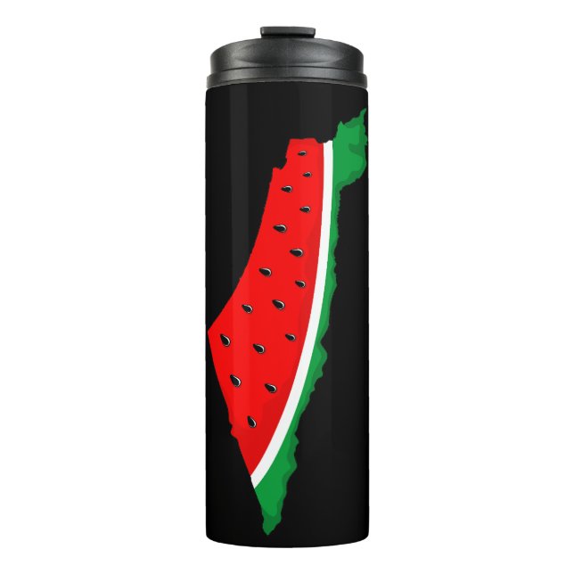 Garrafa Térmica Palestina - Mapa Watermelon - Símbolo da liberdade (Frente)