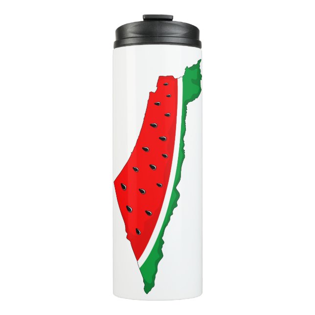 Garrafa Térmica Palestina - Mapa Watermelon - Símbolo da liberdade (Frente)