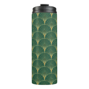 Garrafa Térmica Palm verde Folha Art Deco