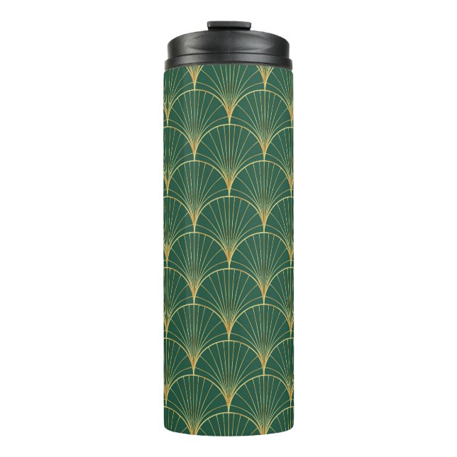 Garrafa Térmica Palm verde Folha Art Deco (Frente)