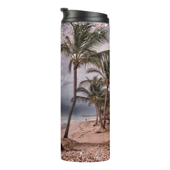Garrafa Térmica Palmeiras Tropicais (Rotação à direita)