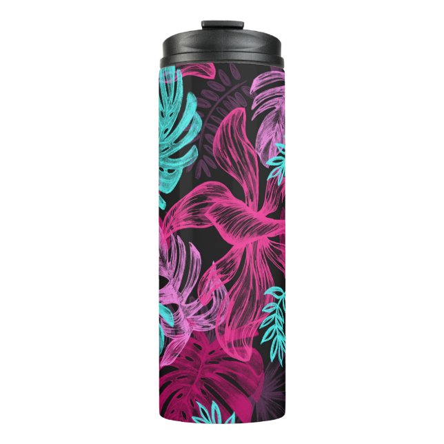 Garrafa Térmica Palmeiras tropicais fluorescentes (Frente)