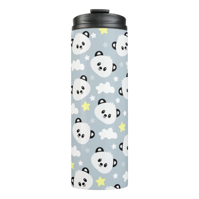 Garrafa Térmica Panda com estrelas e nuvens (Frente)
