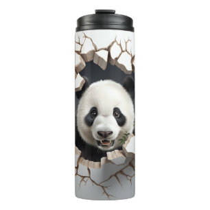 Garrafa Térmica Panda Cracking Buraco Arte Panda Muralha Esmagada