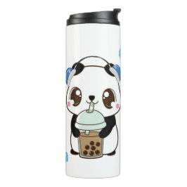 Garrafa Térmica Panda Fofo com Chá de Bolhas