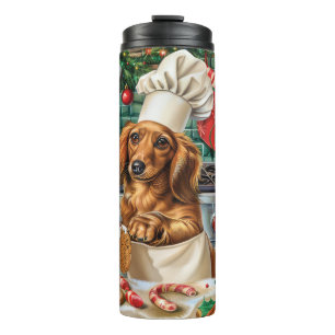 Garrafa Térmica Pão de Natal do Dachshund: Natal Festivo
