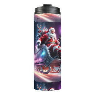 Garrafa Térmica Papai Noel no Espaço Uma Odisseia Futurista de N