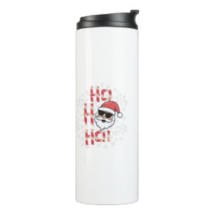 Garrafa Térmica Papai Noel Óculos de Sol Retro Doce Cane Ho Ho Ho