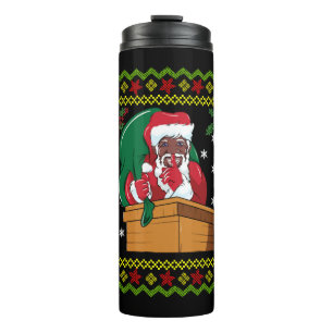 Garrafa Térmica Papais noeis afro-americanos no Natal