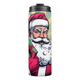 Garrafa Térmica Papais noeis de banda desenhada/Natal