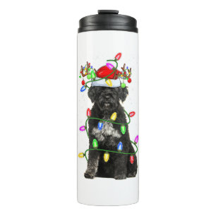 Garrafa Térmica Papais noeis de Iluminação Feriada do Natal - Cão
