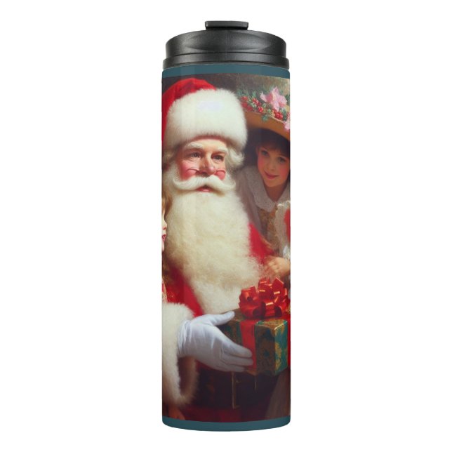 Garrafa Térmica Papais noeis de Natal com Crianças 1 (Frente)