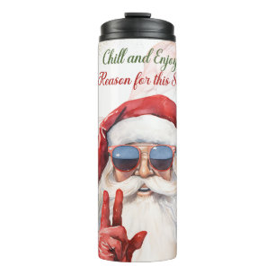 Garrafa Térmica Papais noeis de Natal - Sinal de Paz