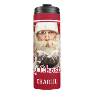 Garrafa Térmica Papais noeis / nome personalizado FOTO Tumbler nat