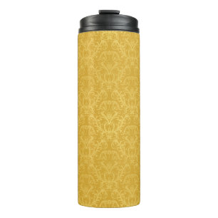Garrafa Térmica Papel de parede floral dourado luxuoso