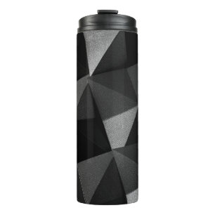 Garrafa Térmica Papel dobrado preto texturizado abstrato brilhante