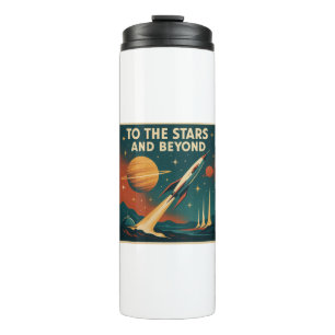 Garrafa Térmica "Para As Estrelas E Além" Viagem De Espaço Vintage