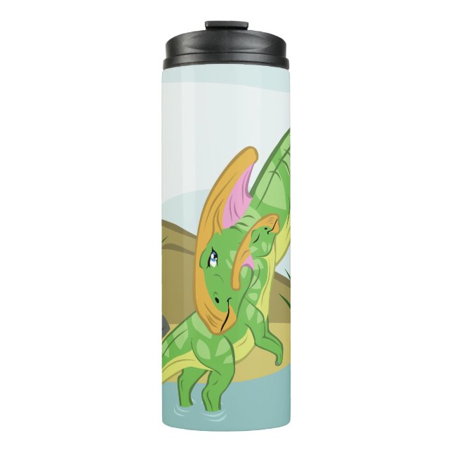 Garrafa Térmica Parasaurolophus Mãe e Bebê (Frente)