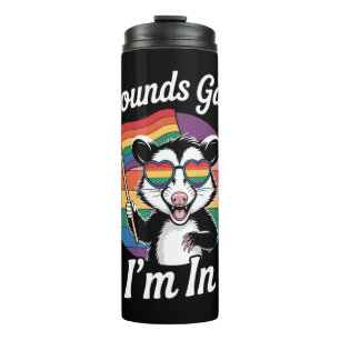 Garrafa Térmica Parece Gay Estou no Gambá Divertido Orgulho LGBTQ