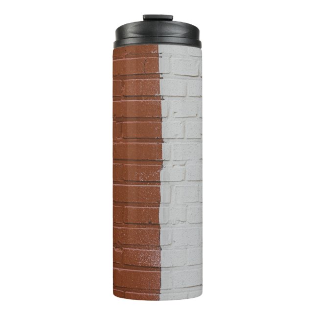 Garrafa Térmica Parede de betão castanho e branco (Frente)