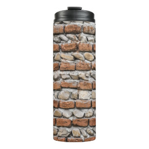 Garrafa Térmica Parede de tijolos castanhos