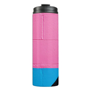Garrafa Térmica Parede rosa e azul pintada