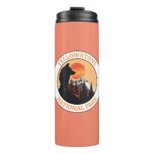Garrafa Térmica Parque Nacional de Yellowstone, Arte de Lobo ao Pô