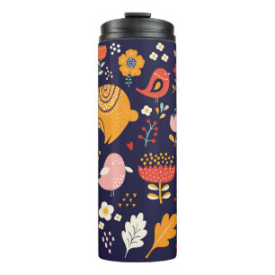 Garrafa Térmica Páscoa de primavera: flores, coleção de coelhos