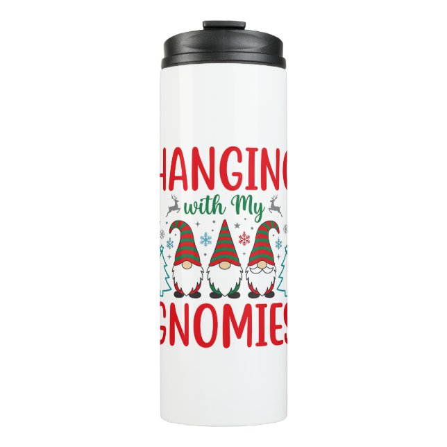 Garrafa Térmica Passando o Natal com Meus Gnomos (Frente)