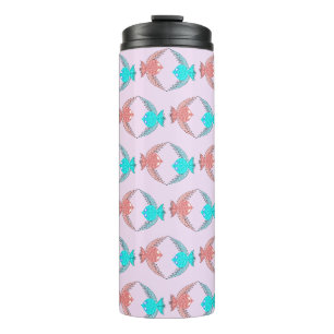 Garrafa Térmica Pássaros de Amor, Rosa e Azul