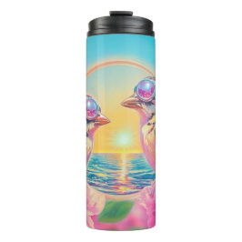 Garrafa Térmica Pássaros legal com óculos Sunset