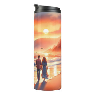 Garrafa Térmica Passeio Romântico pelo Farol do Pôr do Sol na Cost