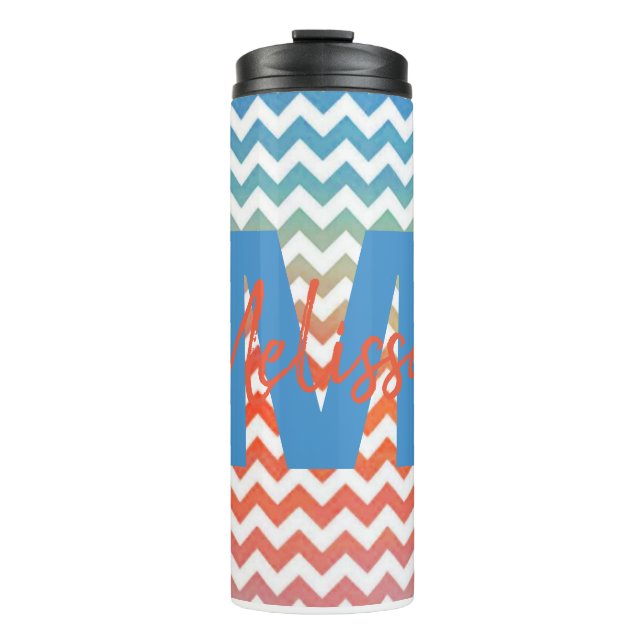 Garrafa Térmica Pastel personalizado em chevron (Frente)