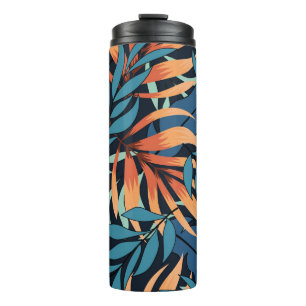 Garrafa Térmica Pastel Tropical Abstrato Botânica
