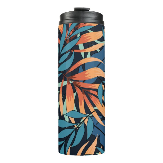 Garrafa Térmica Pastel Tropical Abstrato Botânica (Frente)