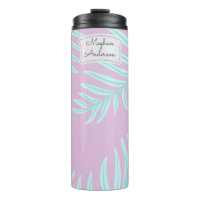 Pastel tropical deixa monograma Tumbler térmico